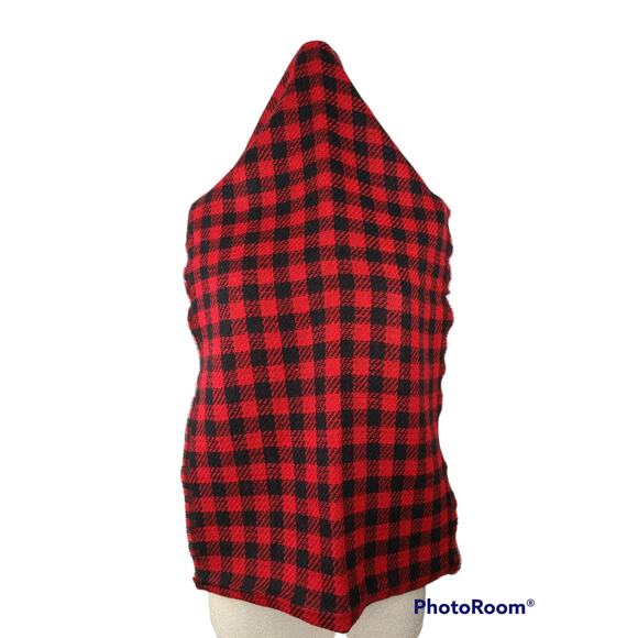 Red and black buffalo plaid infinity scarf, NWT - Picture 3 of 3